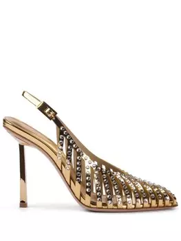 Le Silla туфли Cage с кристаллами, золотистый