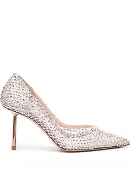Le Silla туфли Gilda 80 с кристаллами, нейтральный цвет