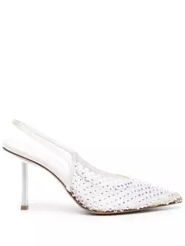 Le Silla туфли Gilda 80 с кристаллами, белый
