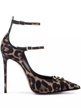 Le Silla туфли Morgana 120 с леопардовым принтом, коричневый