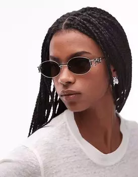 Le Specs - запрещенные тонкие овальные металлические солнцезащитные очки черного и золотого цвета с зелеными линзами