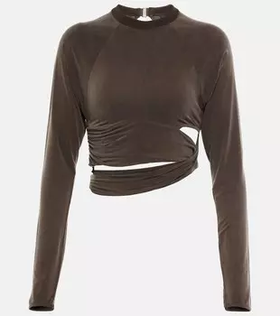 Le T-shirt укороченный топ Espelho с вырезами JACQUEMUS, коричневый