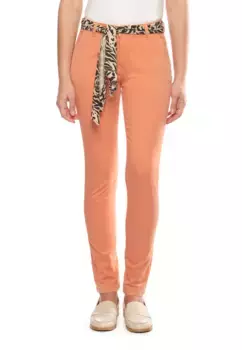 Le Temps Des Cerises Удобные джинсы с летним ремнем, коралловый