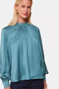 Леа атласная блузка Whistles, синий