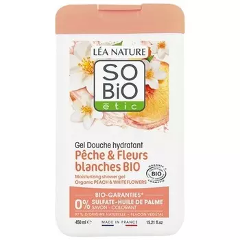 Lea Nature So Bio Etic Увлажняющий гель для душа с ароматом персика и белых цветов Markenlos