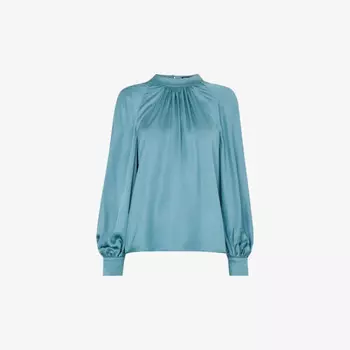 Леа собранная атласная блузка Whistles, зеленый