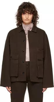 LEAIRE Коричневая джинсовая куртка свободного кроя LEMAIRE