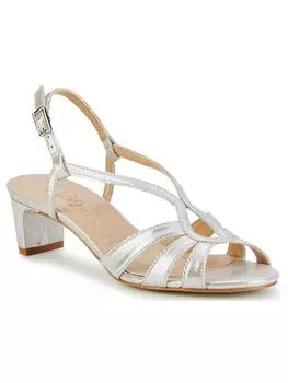 Leandra женские кожаные туфли с ремешком на щиколотке и блочным каблуком Ros Hommerson, цвет silver sparkle leather