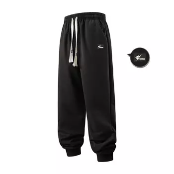 Leap Трикотажные спортивные штаны унисекс Feiyue, Светло-серый (на флисовой подкладке)