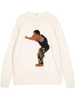 Leathersmith of London джемпер с вышивкой, белый