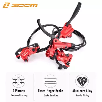 Lebaike ZOOMHB876 четырехпоршневой масляный тормоз для горного велосипеда передний и задний масляный дисковый тормоз дисковый двусторонний тормоз гидравлический тормоз красный LeBycle