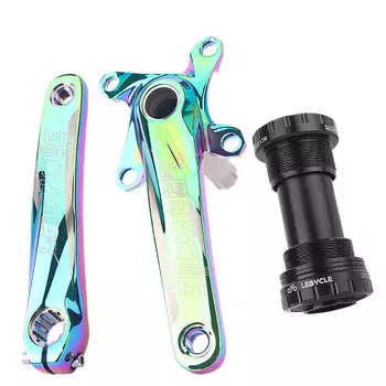 LeBycle Mountain Bike Полая интегрированная цепная система, шатун, диск с положительными и отрицательными зубьями, модифицированный одиночный диск с центральным валом (цветной шатун с центральным валом с резьбой)
