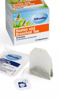 Лечебный чай от кашля и усилителя Бронхиальный чай (12 пакетиков) 24 г. Mivolis