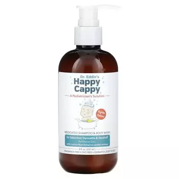 Лечебный шампунь и гель для душа, без отдушек, 8 жидких унций (237 мл) Happy Cappy