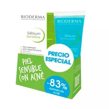 Лечение прыщей Sbium Pack Sensitive + Gel Moussant Bioderma, 2 UD