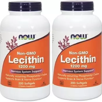 Лецитин тройная сила NOW Foods Lecithin Triple Strength, 1200мг, 200 капсул