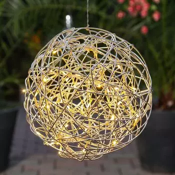 LED 3D проволочный шар TRASSEL - 50 светодиодов теплого белого цвета - D: 30см - для внутреннего и наружного использования - серебристый MARELIDA