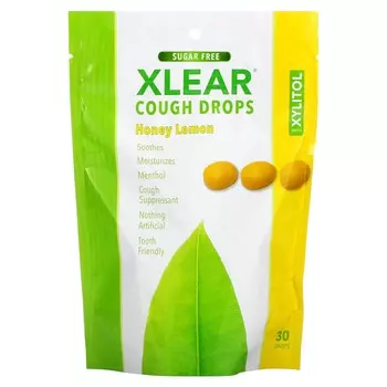 Леденцы Xlear от кашля с ксилитолом, мед и лимон, 30 капель