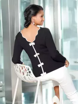 Леди вязаный свитер "Свитер" Lady, черный