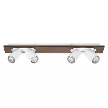 LEDVANCE DECOR SPOT MERCURY, 4 x 3,4 Вт, 920 лм, имитация дерева, белый, точечный светильник, регулируемые головки, универсальный, внутренний точечный светильник, сменные светодиодные лампы, теплый белый цвет света, GU10