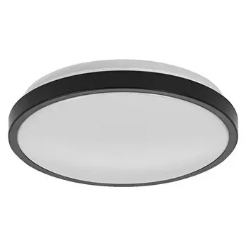 LEDVANCE ORBIS DISC Потолочный светильник для ванной комнаты 300 мм, черный, 18 Вт, 2200 лм, теплый или холодный белый свет, управление с помощью выключателя света, особо тонкий дизайн, класс защиты IP44, 3000–4000 К