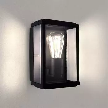 Ledvion Lyra, настенный светодиодный светильник, черный, уличный светильник, бра, цоколь E27, стекло, 60 Вт, для внутреннего и наружного использования, современный дизайн