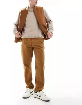 Lee – коричневые холщовые брюки чинос свободного кроя, рабочий стиль