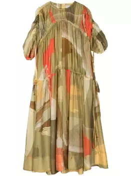 Lee Mathews платье макси Maya с абстрактным принтом, зеленый