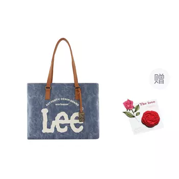 Lee Сумка-ведро из денима, сумка-шоппер, сумка для ноутбука, сумка для покупок, женская сумка через плечо, цвет: синий, с эффектом потертости