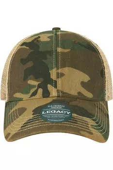 LEGACY Молодежная старая любимая кепка дальнобойщика, цвет army camo/ khaki