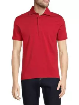 Легендарная хлопковая рубашка-поло пима с короткими рукавами Patrick Assaraf, красный