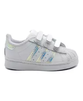 Легендарные детские кожаные кроссовки с застежкой липучкой Adidas Originals, белый