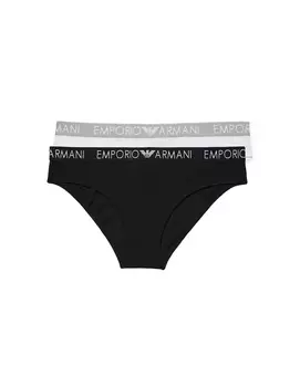 Легендарные хлопковые трусы-двойки Emporio Armani, белый