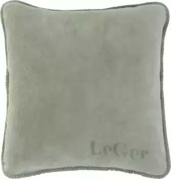 LeGer Home by Lena Gercke декоративная подушка "Аниса", с современной надписью, чехол без наполнения, 1 штука 50x50 см 50х50 см, цвет seegrn + unifarben