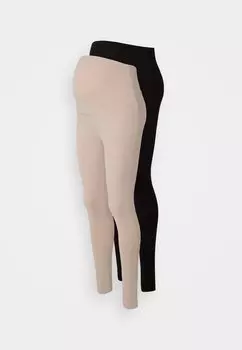 Леггинсы 2 Pack Anna Field, Брюки черный/бежевый в крапинку