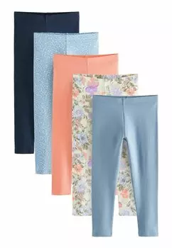 Леггинсы 5 Pack Next, цвет blue coral orange floral print
