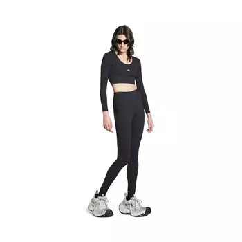 Леггинсы Activewear из черного матового спандекса BALENCIAGA, черный