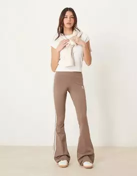 Леггинсы Adicolor расклешенного кроя коричневого цвета adidas Originals