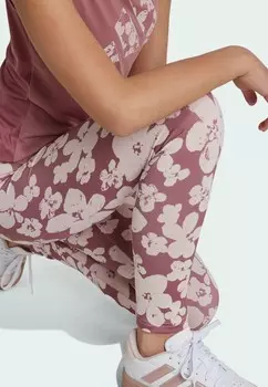 Леггинсы Adidas ESSENTIALS SEASONAL PRINTED HIGH WAISTED, розовый