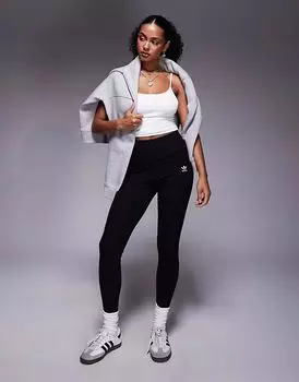 Леггинсы Adidas Originals Trefoil Essential черного цвета