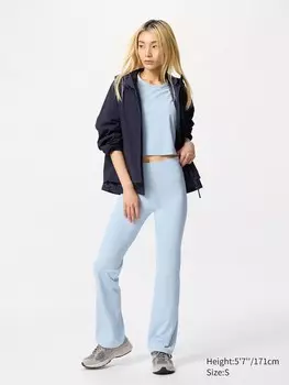 Леггинсы airism soft ribbed flare Uniqlo, цвет 61 синий