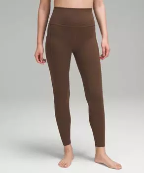 Леггинсы Align с высокой посадкой и карманами Lululemon, коричневый