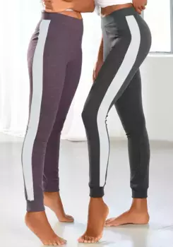 Леггинсы Arizona (2 шт.) с широкой полоской, антрацит