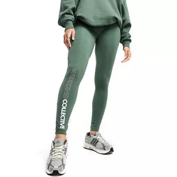 Леггинсы Asos Weekend Collective, зеленый хаки
