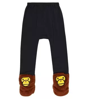 Леггинсы Baby Milo Boa из смесового хлопка BAPE, черный