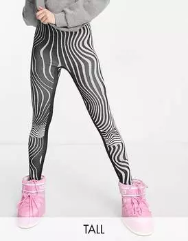 Леггинсы базового слоя ASOS 4505 Tall с завитками моно