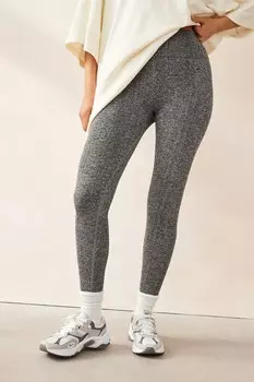 Леггинсы бесшовные в рубчик с высокой талией Next, серый