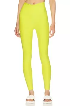 Леггинсы Beyond Yoga Spacedye At Your Leisure High Waisted Midi, цвет Lime Citron Heather