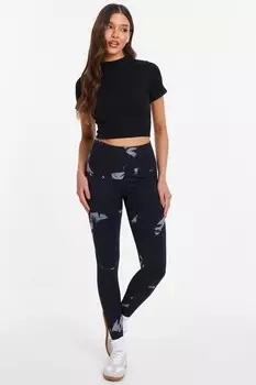 Леггинсы Black Tie Dye QUIZ Clothing