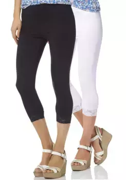 Леггинсы Бойсена (2 шт.), с кружевом Boysen'S, черно-белый